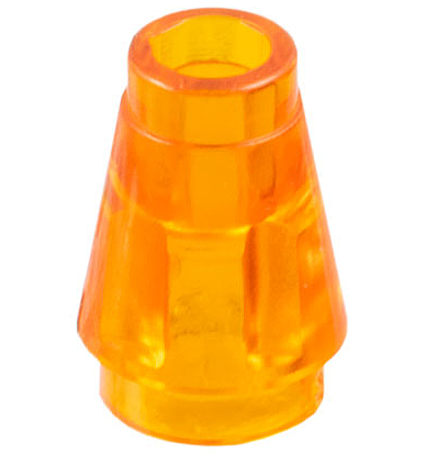 Cone 1 x 1 [Top Groove] in Trans-Orange