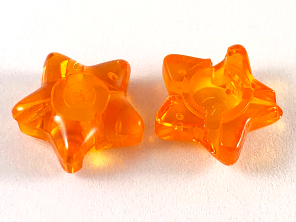 Clikits Icon, Star 2 x 2 Small, with Hole in Trans-Orange