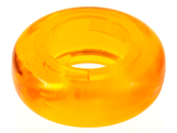 Clikits Bead, Ring, Thick Small with Hole in Trans-Orange