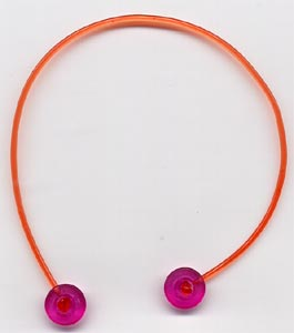 Clikits Cord, Jelly String, 165mm, with Trans-Dark Pink Caps, Side Attachment in Trans-Orange