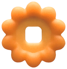 Clikits Icon Accent, Flower 3 5/8 x 3 5/8, 10 Petals with Raised Border in Trans-Orange