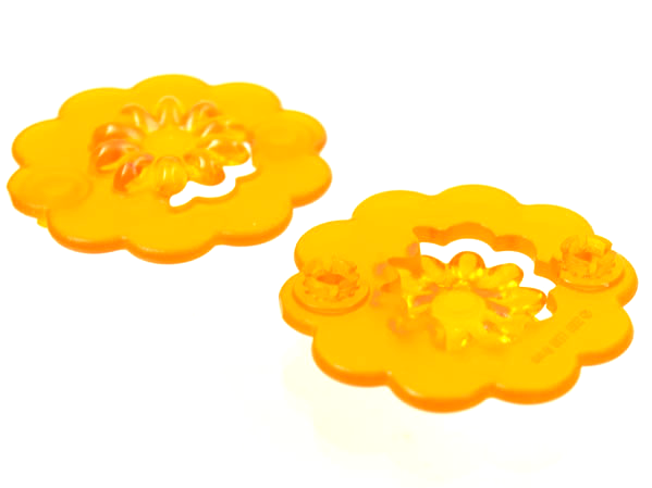 Clikits Icon, Flower 4.5 x 4.5 with 10 Petals, 2 Pins in Trans-Orange