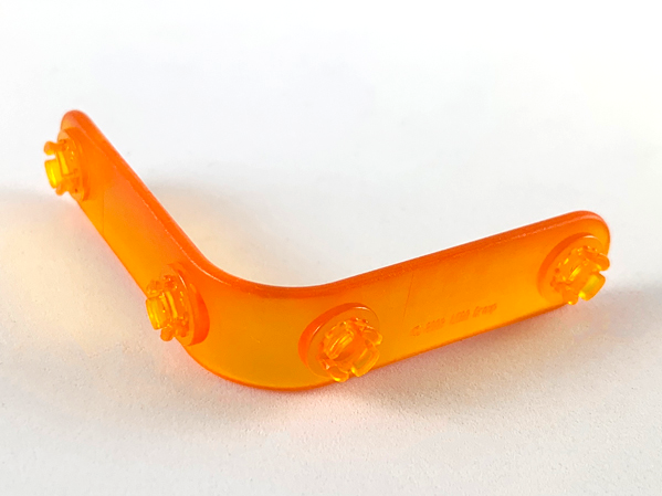Clikits Connector, L-Bent 6 x 6 with 4 Pins in Trans-Orange