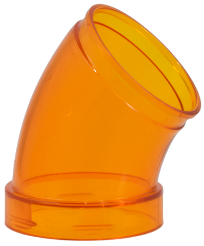 Tube, Slide Curved 45deg in Trans-Orange