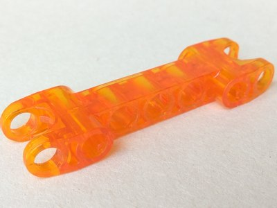 Technic Axle and Pin Connector 2 x 7 with Two Ball Joint Sockets in Trans-Orange