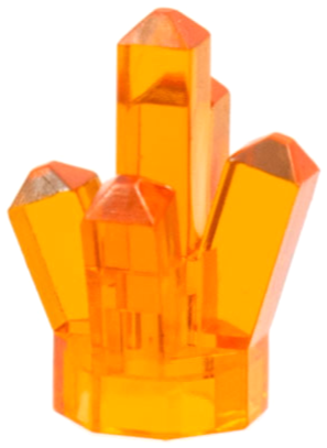 Rock 1 x 1 Crystal 5 Point in Trans-Orange