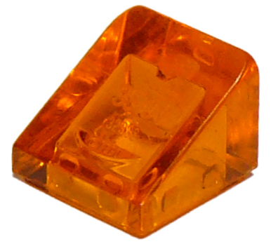 Brick Sloped 30° 1 x 1 x 2/3 (Cheese Slope) in Trans-Orange
