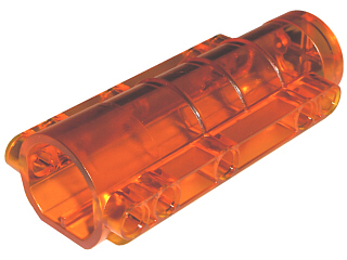 Cylinder 9 x 4 x 2 Tapered with Flat Bottom, Pin Holes in Trans-Orange