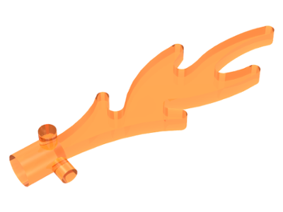 Wave / Flame Rounded with Base Pegs in Trans-Orange