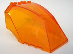 Windscreen 8 x 6 x 4 with Locking Dual 2 Fingers in Trans-Orange