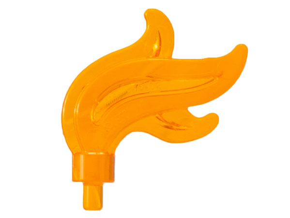 Flame / Headwear Accessory Plume / Feather, Triple Point in Trans-Orange