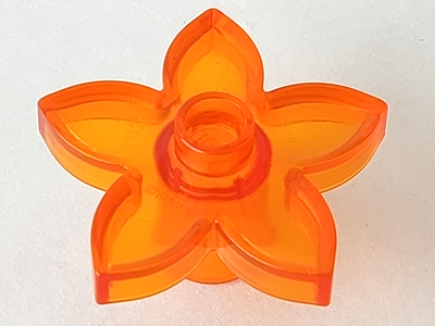 Duplo Plant, Flower with 1 Top Stud in Trans-Orange