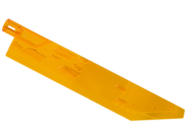 Large Figure Weapon Sword, Blade with Bar, Single Edge in Trans-Orange
