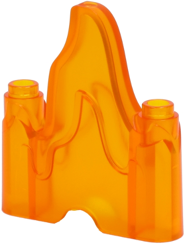 Rock / Ice / Flames, 1 x 4 with 2 Studs on the Edges in Trans-Orange