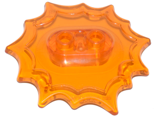 Plate Special, Wave / Power Burst / Flame, with Two Studs in Trans-Orange