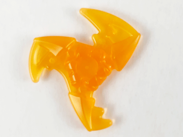 Weapon Throwing Star / Shuriken with Trailing Effect in Trans-Orange