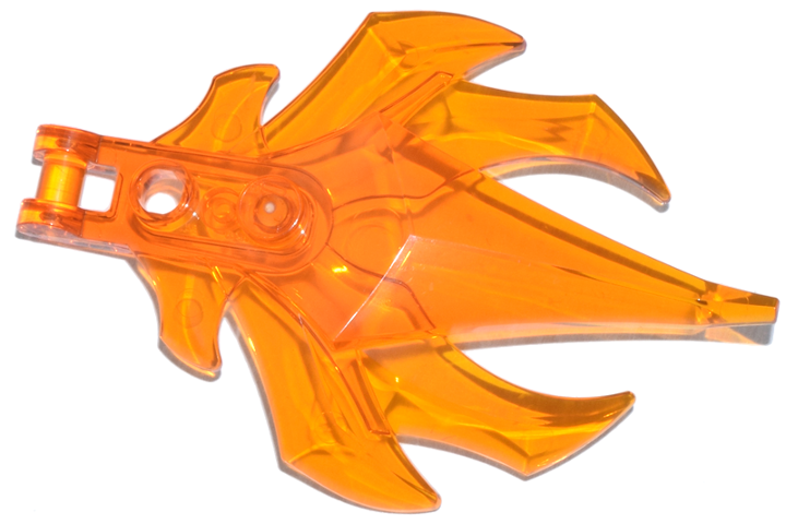 Flames 5 x 7 x 1 x 1/3 with Studs, Handle in Trans-Orange