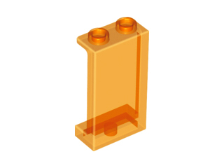 Panel 1 x 2 x 3 [Side Supports / Hollow Studs] in Trans-Orange