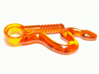 Equipment Whip Bent with Snake Head and Pin Hole in Trans-Orange
