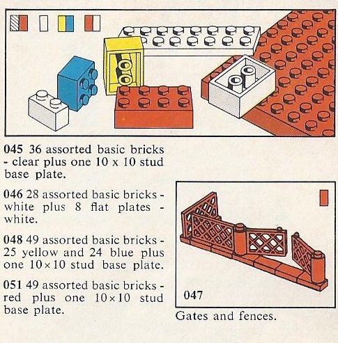 LEGO 048 49 assorted basic bricks - 25 yellow and 24 blue plus one red 10 x 10 stud base plate