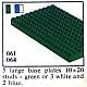 LEGO 064 5 large base plates (3 white and 2 blue)