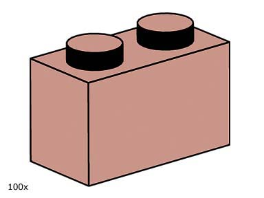 LEGO 10003 1 x 2 Sand Red Bricks