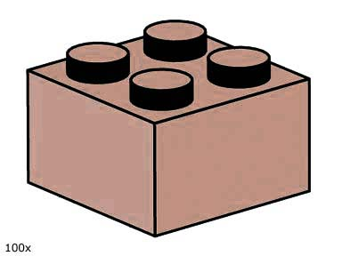 LEGO 10004 2 x 2 Sand Red Bricks
