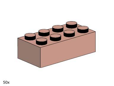 LEGO 10005 2 x 4 Sand Red Bricks