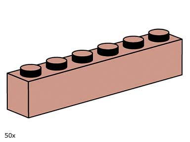LEGO 10006 1 x 6 Sand Red Bricks