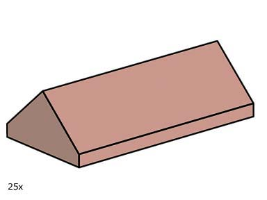 LEGO 10007 2 x 4 Sand Red Ridge Roof Tiles Steep Slope