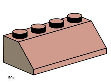 LEGO 10008 2 x 4 Roof Tile Sand Red