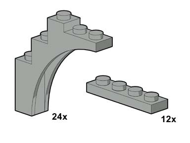 LEGO 10047 Light Gray Arches
