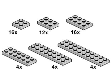 LEGO 10060 Light Gray Plates 2 x n polybag