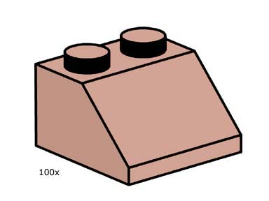 LEGO 10114 2 x 2 Sand Red Roof Tiles