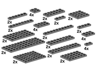 LEGO 10149 Assorted Dark Gray Plates polybag