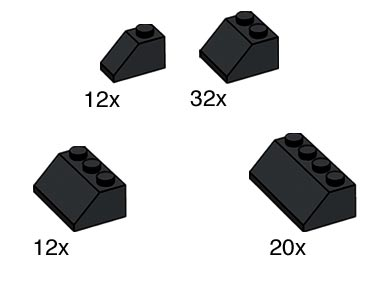 LEGO 10161 Black Roof Tiles