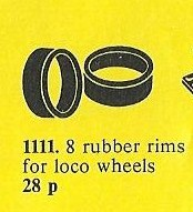LEGO 1111 Rubber Rims for Locomotive Wheels