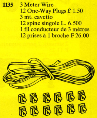 LEGO 1135 Battery Cable Kit: 12 Connectors, 3m Cable