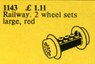 LEGO 1143 Wheel Bricks with Large Red Train Wheels