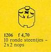 LEGO 1206 Round Bricks (2 x 2), White