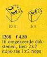 LEGO 1208 Inverted Slope Bricks, Assorted, Red