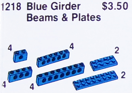 LEGO 1218 Girder Beams and Plates, Blue