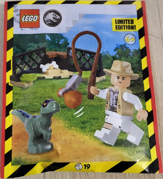 LEGO 122409 Robert Muldoon with Raptor and Enclosure paper bag