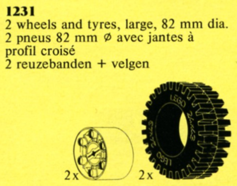 LEGO 1231 X-Large Tires and Hubs