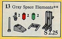 LEGO 13 Gray Space Elements (Grey Space Elements)