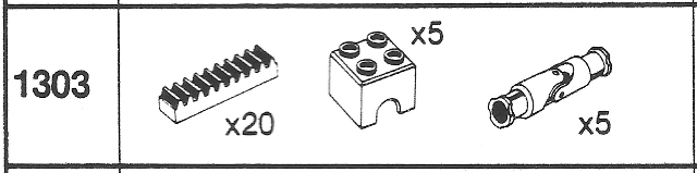 LEGO 1303 Technic Parts