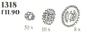 LEGO 1318 Small Gears and Crown Wheels