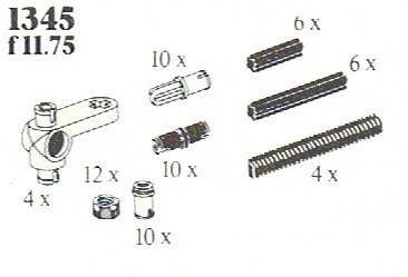 LEGO 1345 Pinions, Pegs, Axles and Nuts