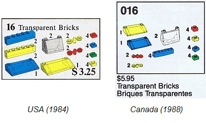 LEGO 16 Transparent Bricks