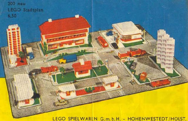 LEGO 200-4 Town Plan Board, Continental European Cardboard Version